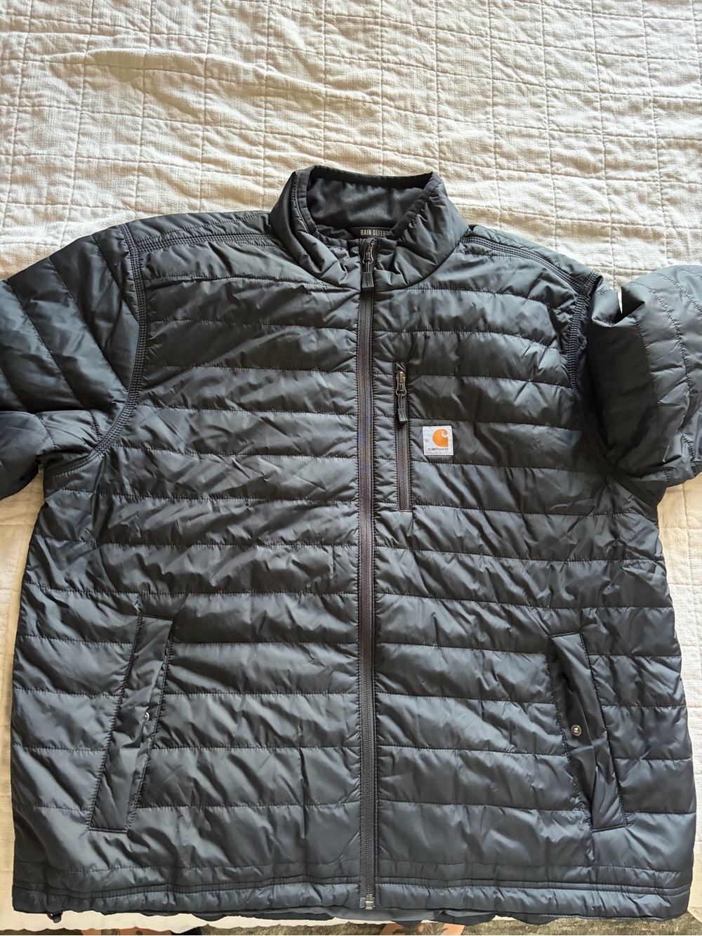 Carhartt Black Quilted Puffer Jacket with Chest Patch